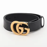 【美品】GGロゴ ブラックレザーベルト　400593 AP00T s-l400.jpg