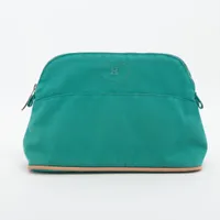 ボッテガヴェネタ パイル ポーチ グリーン 巾着 A3563496｜中古