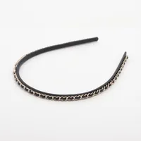 CHANEL ブラック カチューシャ ココマーク カチューシャ ココマーク リボン 黒 ブラック 新品同様