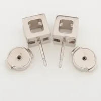 エルメス カージュドアッシュ Hキューブ ピアス(両耳用) メタル