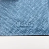 極美品✨プラダ サフィアーノ 1MV204 レザー コンパクトウォレット ブルー PRADA プラダ 二つ折り財布 コンパクトミニウォレット 1MV204
