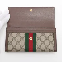 グッチ GGマーモント 523153 PVCxレザー 財布 ベージュxブラウン