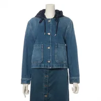 美品◯モンクレール　デニム風　フード付きジャンバー◯140cm MONCLER モンクレール DOMBES ダウンコート ダウン フード付き