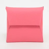 【美品】2015年HERMES バスティア　ローズピンク　箱付き　刻印あり HERMES エルメス コインケース バスティア ローズティリアン