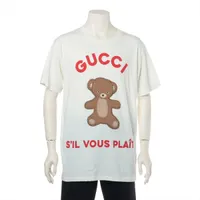 グッチ コットン Tシャツ M メンズ ホワイト 717422 sil vous
