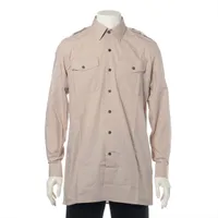 PRADA / 23年製/長袖シャツ/コットン/BEG/無地/UCN513 プラダ 23年 コットン シャツ 38 メンズ ベージュ UCN513 A3820098