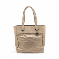 人気モデル✨CHANEL パリビアリッツ　トートバッグ　ゴールド シャネル パリビアリッツPM コーティングキャンバス トート