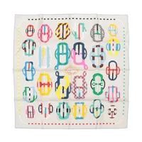 専用HERMES エルメススカーフ　カレ70 BOVCLERIE MODERNE エルメス カレ70 BOVCLERIE MODERNE スカーフ シルク ベージュ