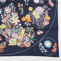 HERMES Planifleurs プラニフルール カレ90 黒 カレ90 プラニフルール ノワール ブラック[H003965S 13] Carre90