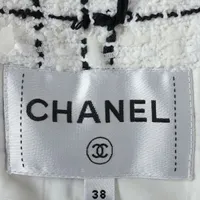 CHANEL ココ・シャネル ジャケット 38 シャネル ココボタン 23年 コットン ノーカラージャケット 38