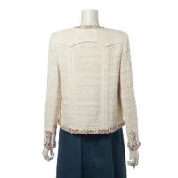 CHANEL ノーカラージャケット アイボリーkoki CHANEL ノーカラージャケット アイボリーkoki - メルカリ