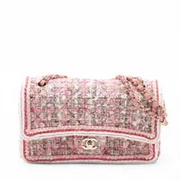 美品 CHANEL シャネル ツイード リボン ココマーク ミュール シャネル ココマーク ツイードxレザー ダブルフラップ ダブル