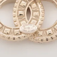 CHANEL ココマーク ピアス 15B ラインストーン 両耳 シャネル ココマーク F25V ピアス(両耳用) GP×ラインストーン