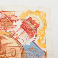 美品 HERMES エルメス スカーフ カレ90 5つの海を越えて シルク100 美品 HERMES エルメス スカーフ カレ90 5つの海を越えて シルク100