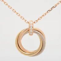 カルティエ トリニティ ダイヤ ネックレストップ 750(YG×PG×WG) カルティエ トリニティ ダイヤ ネックレス 750(YG×PG×WG) 8.9g