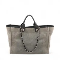 希少モデル✨シャネル　ドーヴィルライン　クラッチバッグ　キャンバス　グレー 中古・古着通販】CHANEL (シャネル) クラッチバッグ グレー