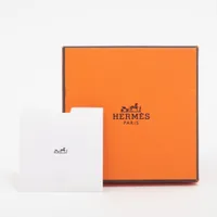 【超美品】エルメス カージュ・ド・Ｈ ネックレス オレンジ シルバー エルメス カージュドアッシュ Hキューブ ネックレス メタル