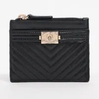 シャネル　コインケース　ブラック　ゴールド CHANEL シャネル マトラッセ コインケース ブラック ゴールド
