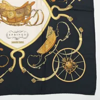 エルメス カレ90 SPRINGS スプリングス スカーフ シルク ネイビー HERMES エルメス スカーフ カレ90 SPRINGS 馬車柄 シルク100