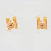 エルメス ピアス 両耳 ミニ ポップH ベージュ 箱付き ポップH ミニ ピアス マロングラッセ ベージュ[H608002FD 55