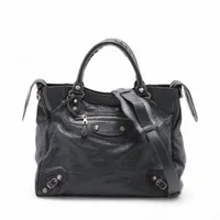 バレンシアガ ザ・タウン レザー 2WAYハンドバッグ ブラック 240579