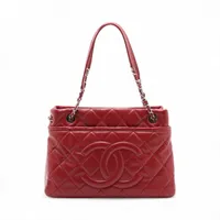シャネル CHANEL GST チェーントートバッグ 赤 キャビアスキン シャネル PST キャビアスキン チェーントートバッグ レッド