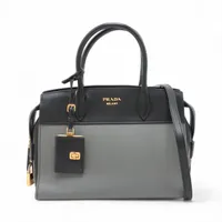 ⭐️美品⭐️HIGH-CLASS ハンドバッグ レザー ブラック プラダ レザー ハンドバッグ ブラック 1BG335 A3321586｜中古