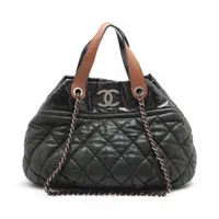 CHANEL ヴィンテージ スパンコールバッグ 5番台 CHANEL 1995年製 シルクサテンCCターンロックハンドバッグ