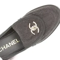 COCO♡CHANEL ローファー　コーデュロイ　黒　37 シャネル ココマーク コーデュロイ ローファー 36.5C レディース