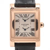カルティエ マストタンク ヴェルメイユLM 925×社外革 手巻き