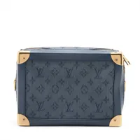 LOUIS VUITTON ハンドバック Louis Vuitton Monogram denim soft trunk denim M44723 Blue There