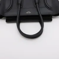 CELINE セリーヌ　ラゲージレザー　バック　大きめ　ブラック　黒 セリーヌ ラゲージ マイクロショッパー レザー ハンドバッグ