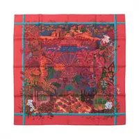 未使用 HERMES カレ90 冬の庭JARDINS d'Hiver エルメス カレ90 JARDINS d'Hiver 冬の庭 スカーフ シルク