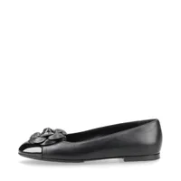 CHANEL フラットシューズ パンプス カメリア ココマーク 37 シャネル ココマーク カメリア レザー フラットパンプス 36 1/2C