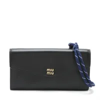 【MiuMiu】レザーショルダーウォレット ミュウミュウ レザー ショルダーウォレット ブラック 5MT025