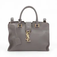イヴ・サンローラン　カバス　グレー SAINT LAURENT サンローラン カバスバッグスモール YSL レザー灰