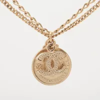 シャネル ゴールドプレート ココマーク メダル ネックレス シャネル ココマーク メダル 06P ネックレス GP ゴールド COCO