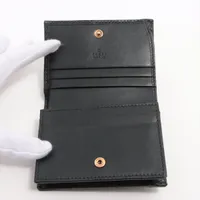 グッチ ダブルG 466492 レザー コンパクトウォレット ブラック