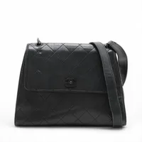 シャネル マトラッセ ラムスキン ショルダーバッグ ブラック ブラック金具 5番台