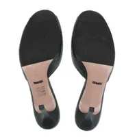 グッチ ホースビット レザー オープントゥパンプス 38 1/2