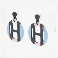 ✨️極美品✨️ エルメス Hエキップ ピアス バッファローホーン サーブル HERMES - エルメス HERMES Hエキップ バッファローホーン オーブ