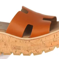 【極上美品】HERMESウェッジソールサンダル  ブラウン×オレンジ　36 極上美品】HERMESウェッジソールサンダル ブラウン×オレンジ 36
