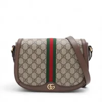 グッチ GGスプリーム PVC×レザー ショルダー バッグ フラップ GUCCI - GUCCI グッチ GGスプリーム GGプラス ショルダーバッグ