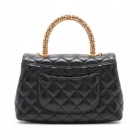 CHANELココハンドル ファー 2WAYハンドバッグ ブラック29番 シャネル ココハンドル24 XS ラムスキン 2WAYハンドバッグ