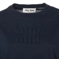 【専用】ミュウミュウ　Tシャツ　ネイビー ミュウミュウ 23年 コットン Tシャツ XS レディース ネイビー