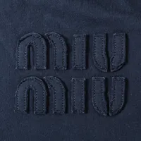 ミュウミュウ 23年 コットン Tシャツ XS レディース ネイビー