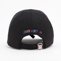 ルイヴィトン×村上隆 キャップ ブラック Lサイズ LOUIS VUITTON アクセントに】Louis Vuitton×村上隆 Superflat キャップ (Louis