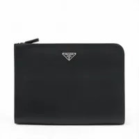 プラダ　サフィアーノ　ループタイ　GP×革　ブラック プラダ サフィアーノ ループタイ GP×革 ブラック A2738082｜中古
