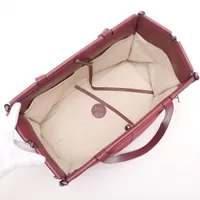 ロエベ クッション レザー トートバッグ ボルドー A3826604