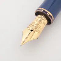 MONTBLANC - 極美品●MONTBLANC モンブラン パトロンシリーズ1995 プリンス・リージェント SV925 ペン先18K 3542/4810 Mニブ 万年筆 ゴールド ブルー 楽天市場】極美品○MONTBLANC モンブラン パトロンシリーズ1995